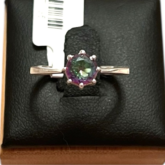 Artisan Sterling Silver Mystic Topaz Solitaire Ring Size 7